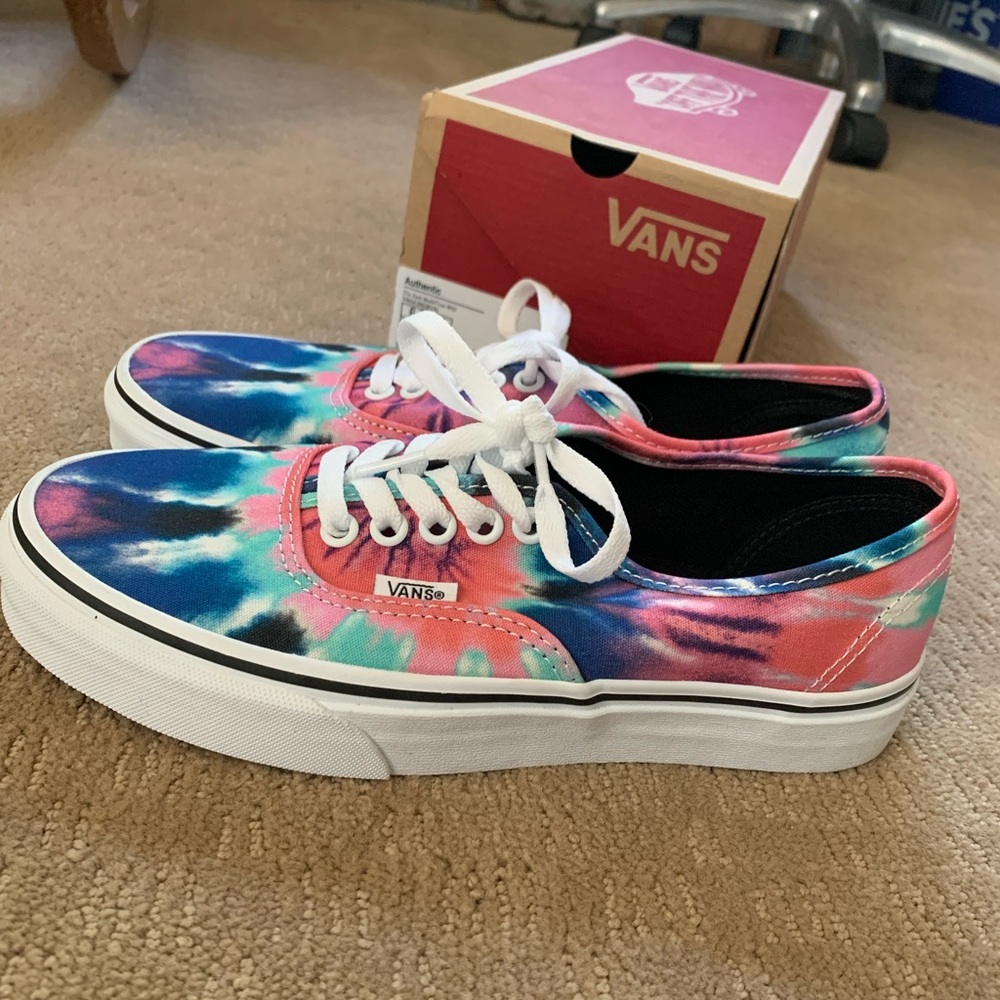 Vans tie dye (Blue, teal, pink white and purple) Brand-new, with box Never worn!